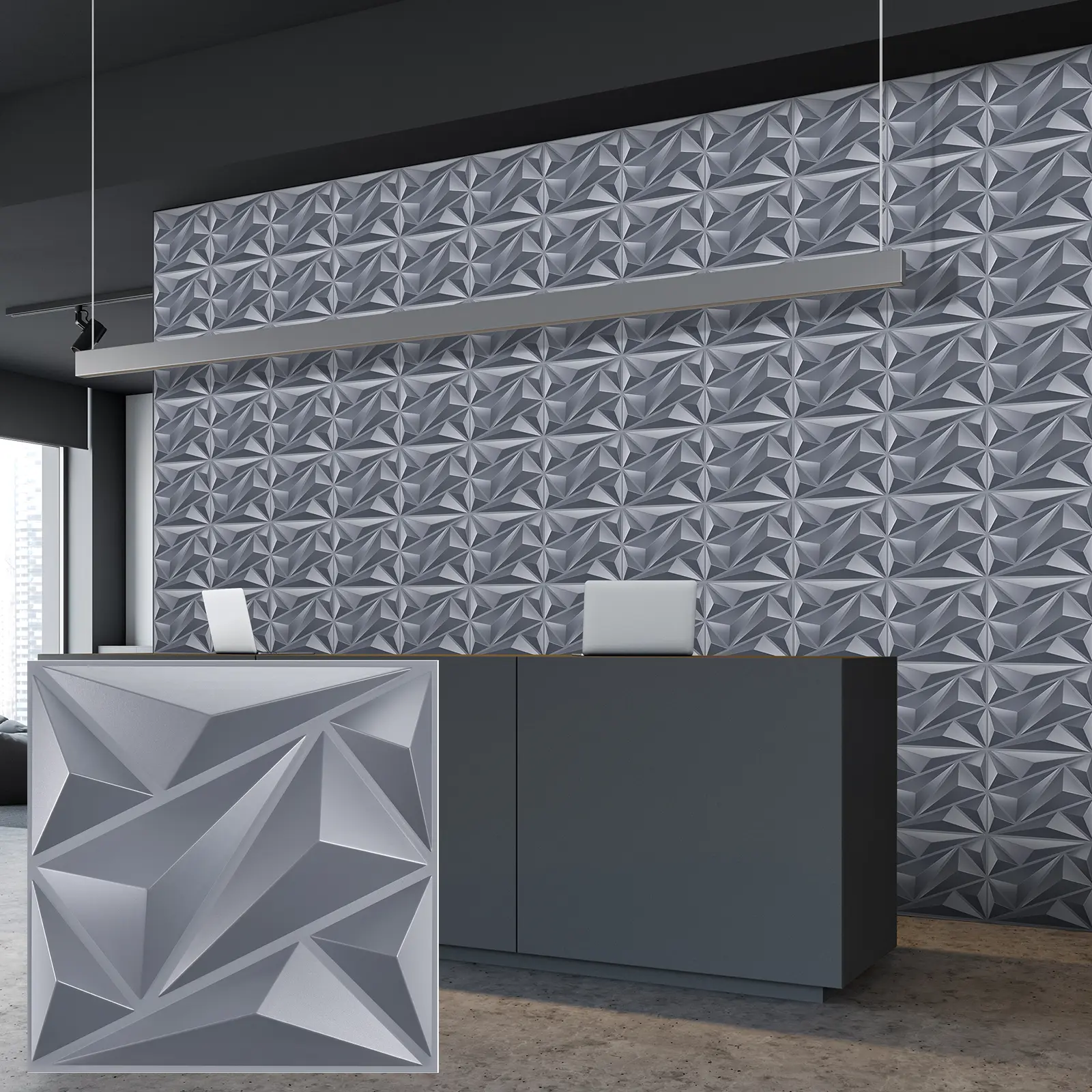 Aadesh PVC Plastic 3D Wall Panels, Waterproof and Fire-Resistant, 11.8x11.8 Inches, Ideal for Living Rooms, Bedrooms, Hotels, Offices, Waterproof Decorative Panels