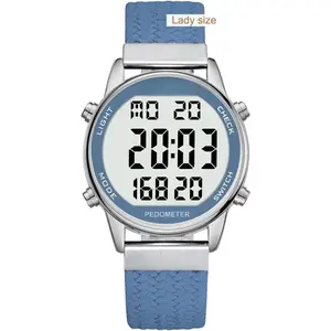 Women Pedometer Watch for Walking Steps and Miles-Step Counter for Calories,30M -EL Backlight-Countdown-Stopwatch-No App Step  for Adults Seniors