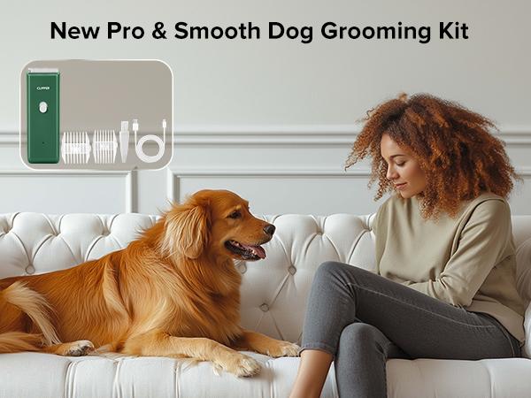 Home Professional Dog Grooming Kit Clipper for Matted & Long Hair, Cordless Pet Shaver Low Noise USB Rechargeable for Cats, Small&Medium Dogs, Handy Pet Hair Grooming Trimmer