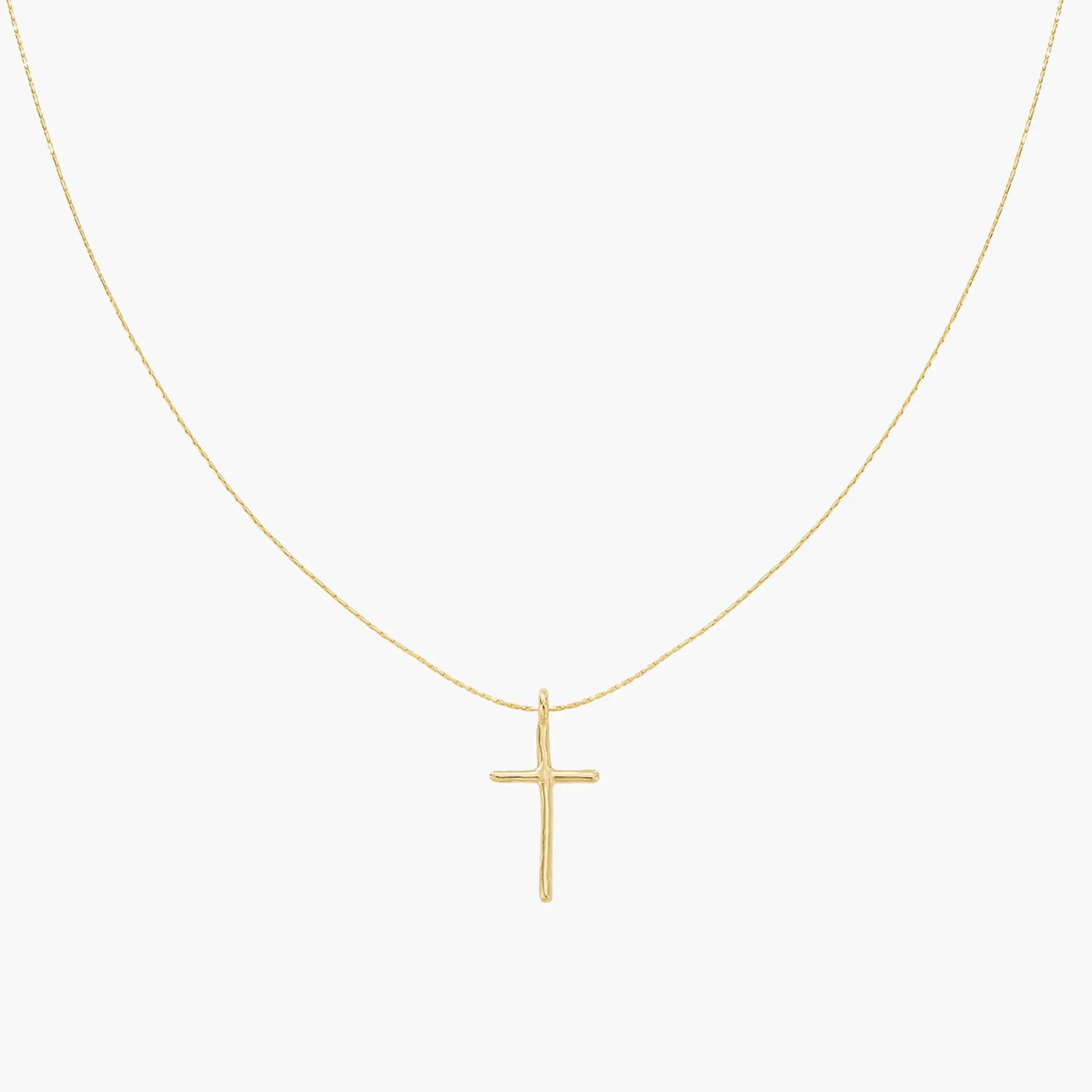 Sterling Silver 18k Gold Plated Ariel Cross Necklace for Women, Perfect for Any Occasion