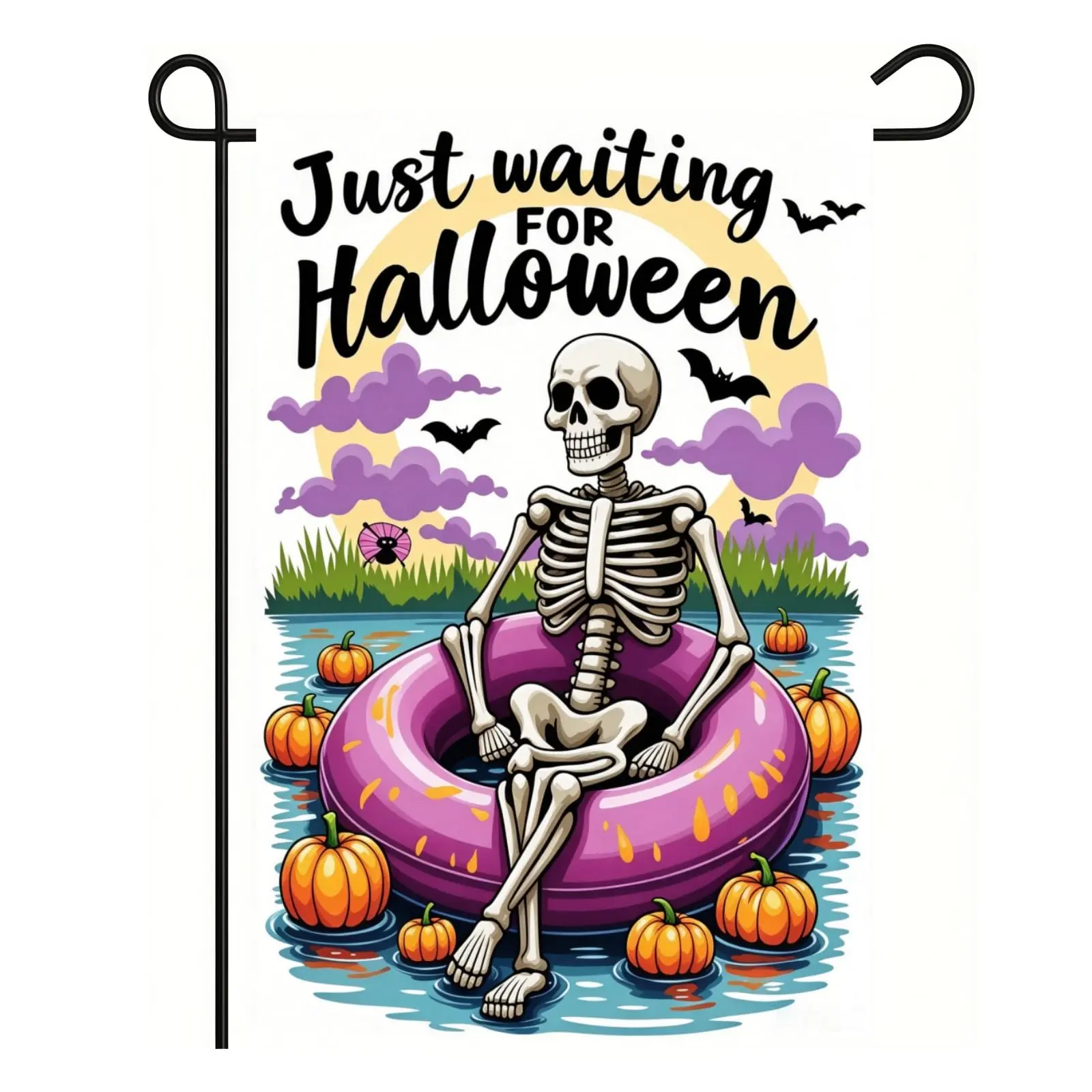 Pumpkin Halloween Garden Flags 12x18 Double Sided,Skull Yard Flags Outside | Small Outdoor Decor Flag for Farmhouse Porch Lawn Home Decor