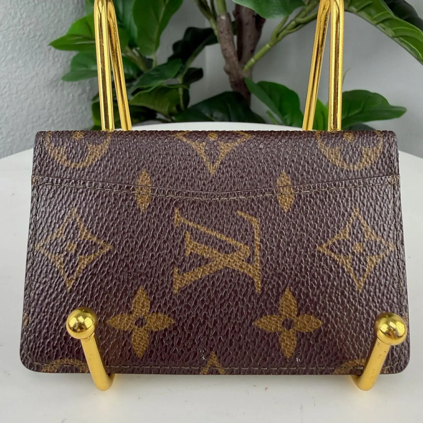 Pre-owned Authentic Louis Vuitton Monogram Pochette Carte Visite Card Holder
