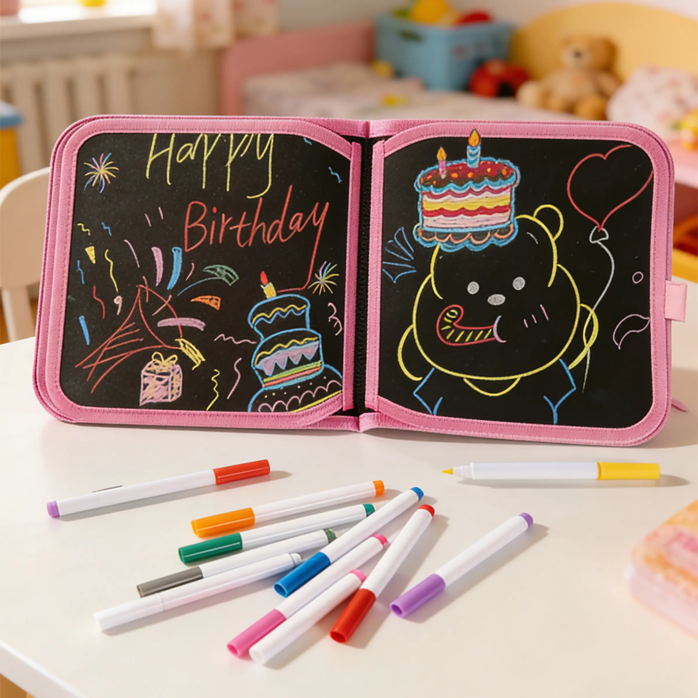 Portable Erasable Reusable Blackboard Writing Board for Kids, Preschool Doodle Book, Boys Girls Gift, Easter Carnival Thanksgiving Present