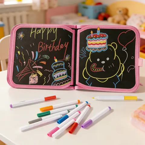 Portable Erasable Reusable Blackboard Writing Board for Kids, Preschool Doodle Book, Drawing Pad, Boys Girls Gift, Easter Carnival Thanksgiving Present