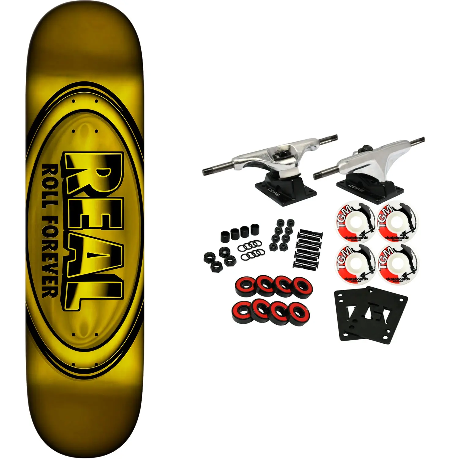 Real Skateboard Complete DBX Oval Full Yellow 8.38" x 32.43"