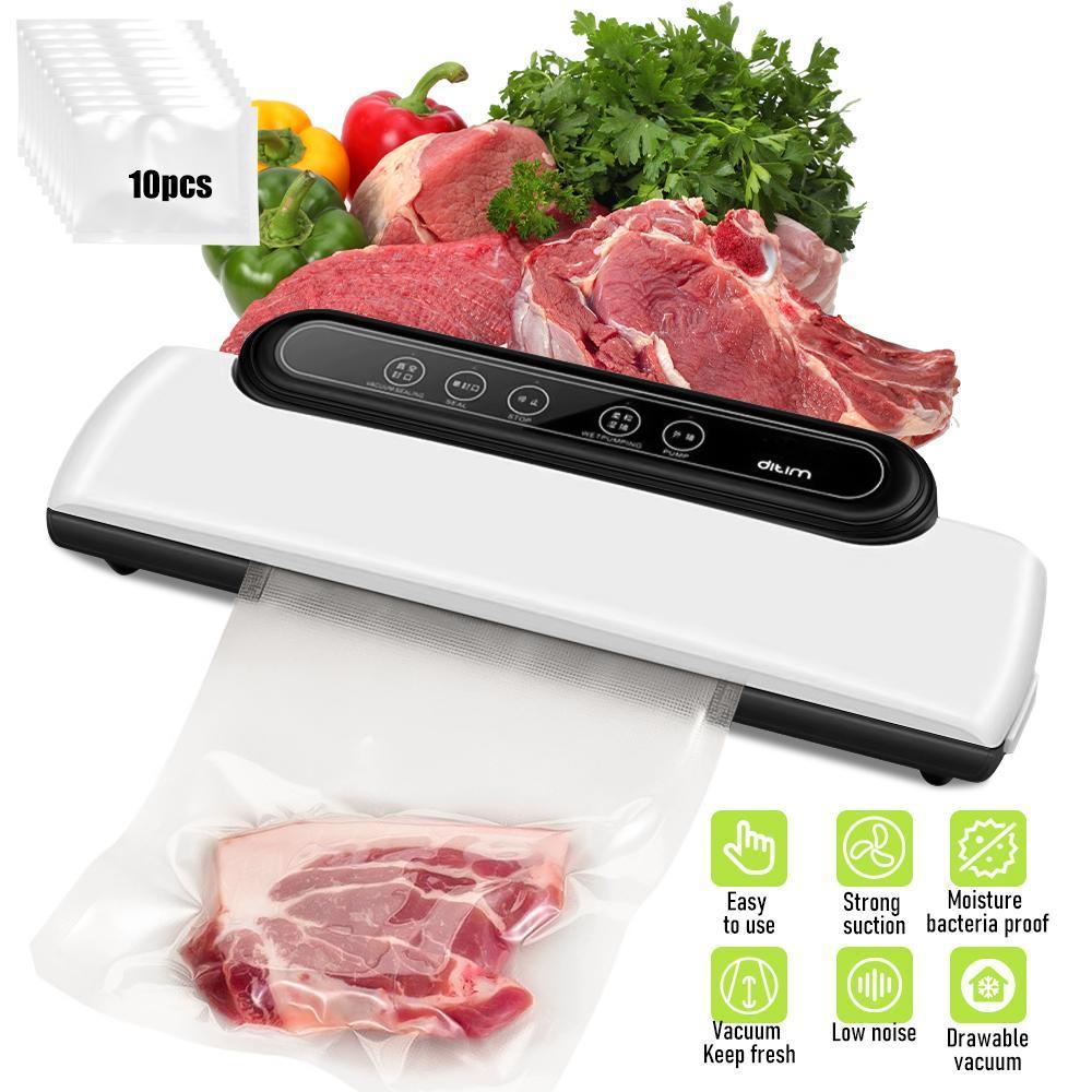 Vacuum Sealer Machine, Automatic Food Sealer Machine for Food Vacuum Packaging, Suction Power, Bags and Cutter Included, with 30 Free Bags