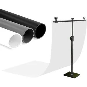 Photo Backdrop for Product Photography: Small PVC Background kit for Products, Food Photos Tabletop Photoshoot.(White/Grey/Black)