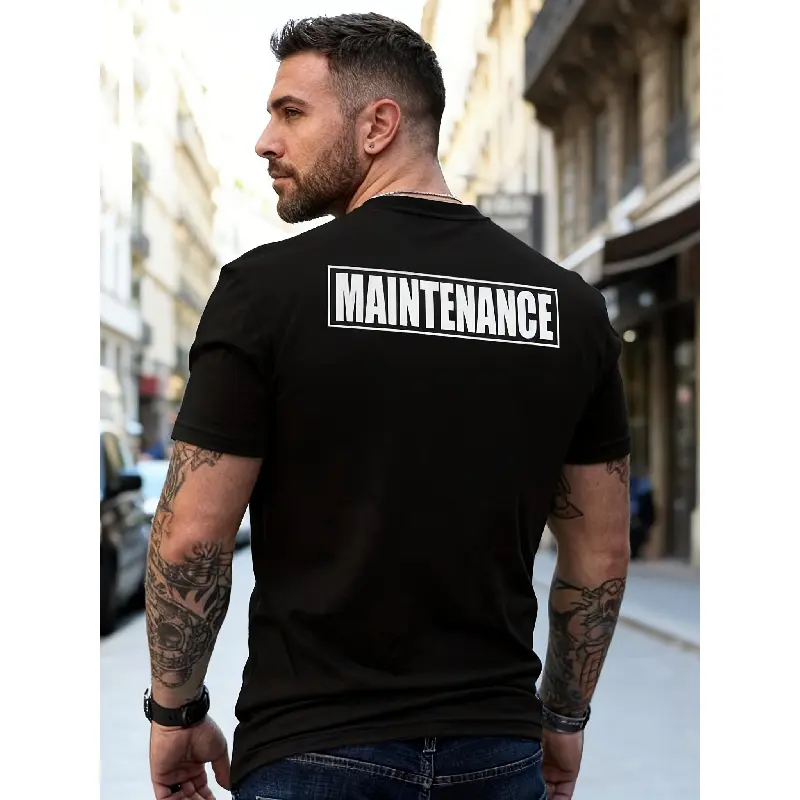 shirt merch clothing merch flash sale MenS Heavy-Duty Maintenance Repair T-Shirt - 100% Work Uniform Tee with MAINTENANCE Print - Soft Crew Neck Short Sleeve for Mechanics, Plumbers, Mechanic T Shirts Vintage Graphic Tees Oversized Menswear