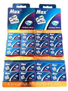 100pcs Max Double Edge Platinum Blades Barber Barber Hair Removal Shaving Sharp NEW