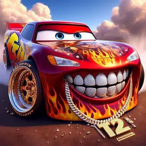 5D DIY Full Drill Round Diamond Painting - Diamond Art Kit Racing, Flames, Smiley Face Mosaic, Canvas - DIY Decor, Home Wall Art, Suitable for Halloween, Christmas, Birthday and Anniversary Gifts