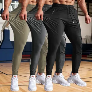 Men’s high-elasticity reflective casual jogger sweatpants with zippered pockets and a drawstring design, suitable for slow jogging, fitness, hiking, cycling, and spring/autumn wear.