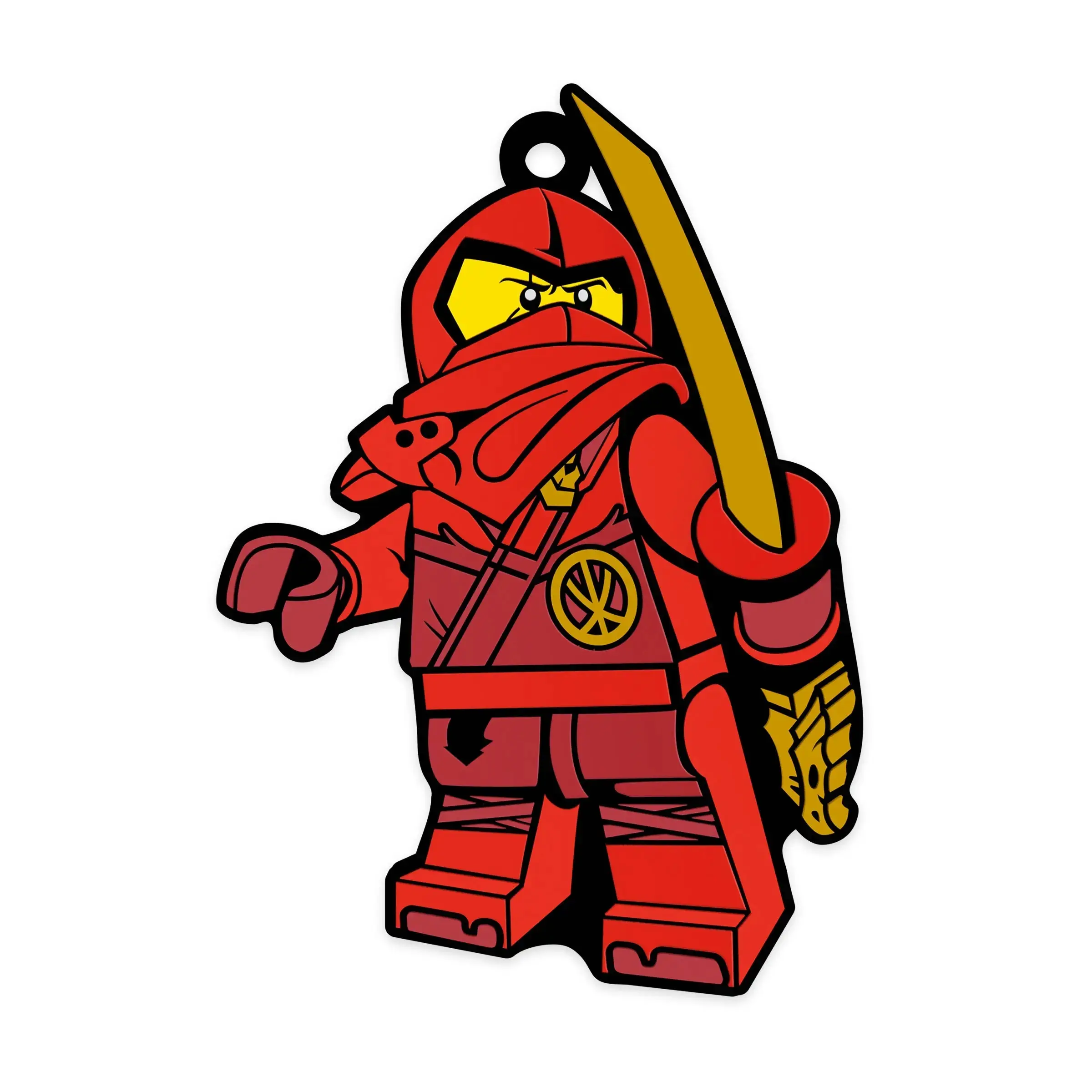 LEGO NINJAGO Kai Magnet 53347 Decorative Flexible Silicone Refrigerator Locker Accessory Officially Licensed Dragons Rising Series