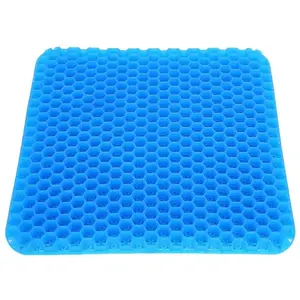 Gel seat cushion, breathable honeycomb design seat cushion, office chair cooling seat cushion, wheelchair home car seat cushion (with free easy-to-clean non-slip seat cushion cover)