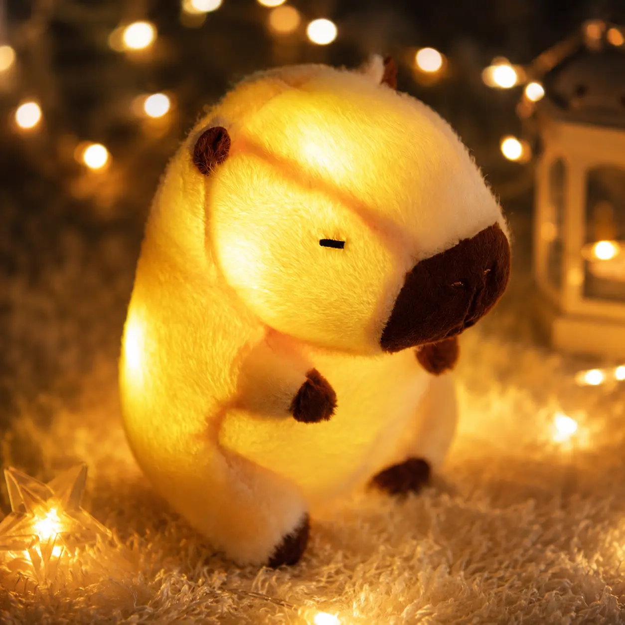 Luminous Capybara Plush Toy — Ambient Night Light  and Companion Doll. A Soft, Soothing, and Decorative Gift. Enhances the Atmosphere—Perfect for Birthdays and Various Holidays.