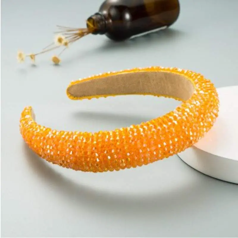 Rhinestones Headbands Full Crystal Orange