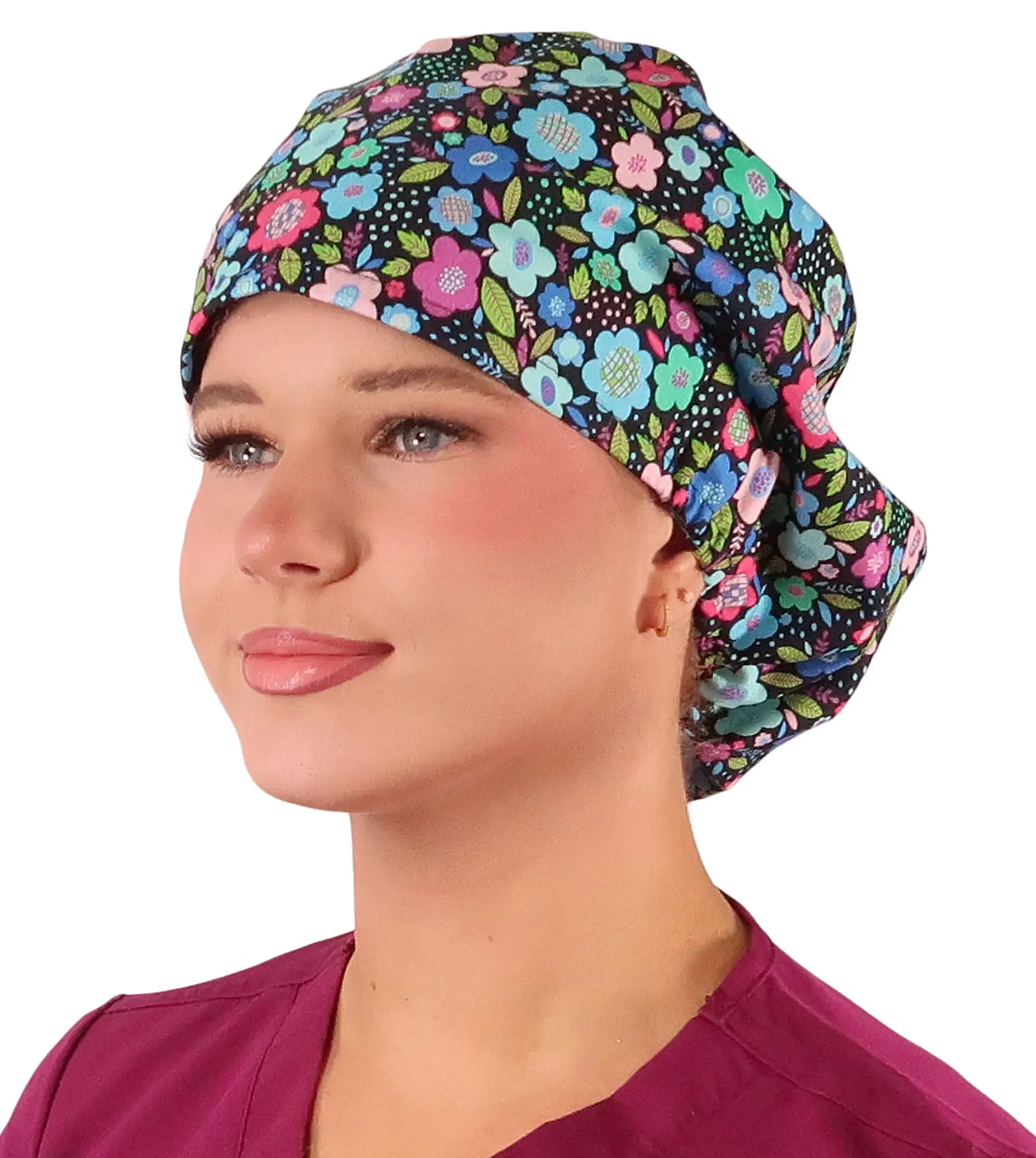 Riley Comfort Scrub Cap - Precious Posies