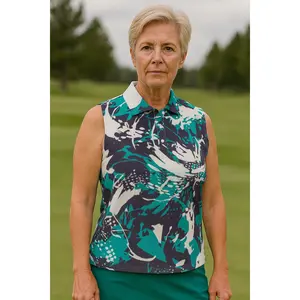 Booyah! Women's Sleeveless POLO Shirt in Black and White, Breathable Fabric, Fit, Casual Style, Ideal for Womenswear