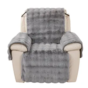 Soft Plush Armchair Cover Comfortable Recliner Single Sofa Warm Cushion Washable Armchair Slipcover Protector Thicken Chair Couch Cover Winter Padded