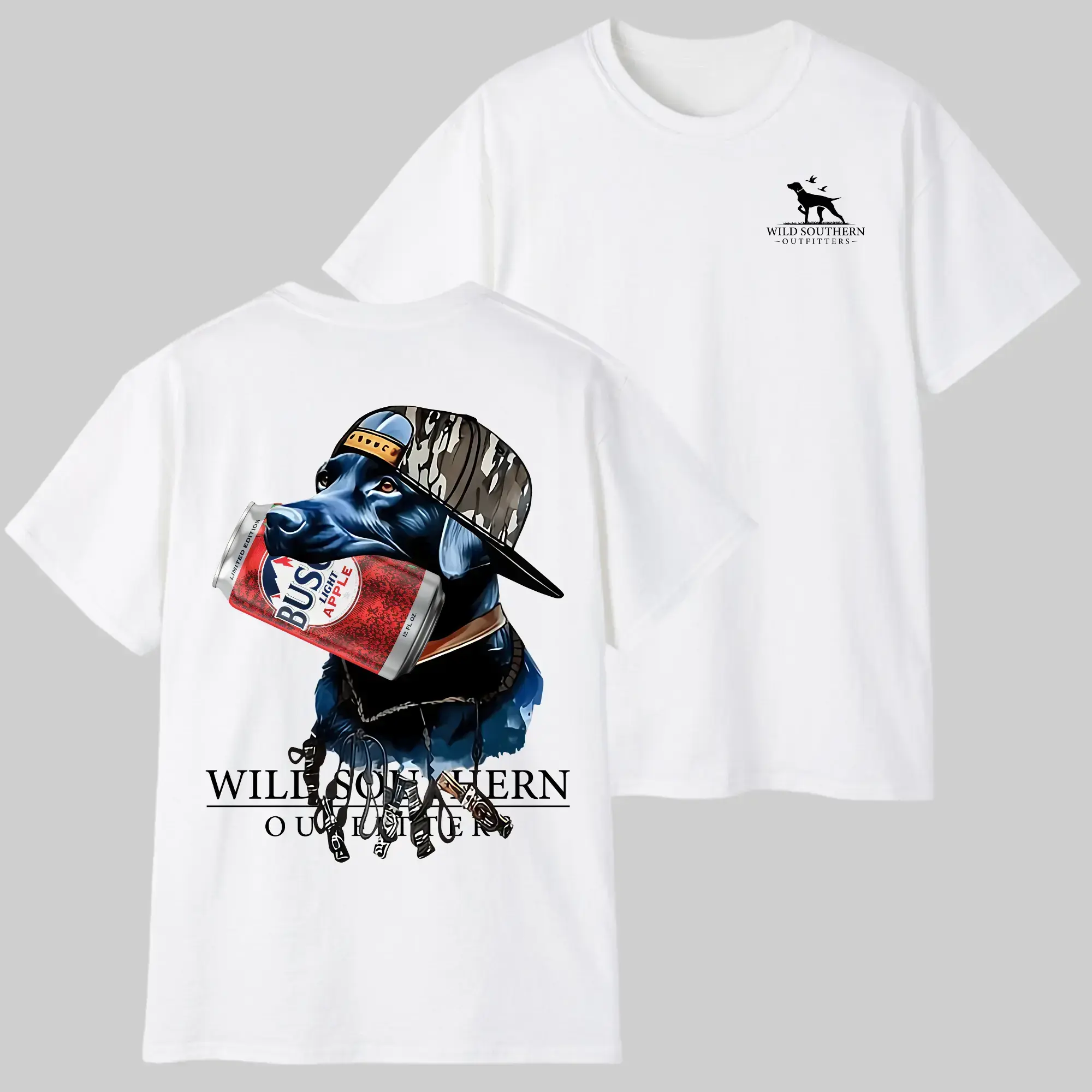 Funny Black Lab Duck Hunting T-Shirt - Beer Inspired Dog Graphic Tee - Wild Southern Shirt - Gift for Hunters & Lab Owners Graphic Tee, Shortsleeve, basic tops, Fabric Cotton, Women's Top, Menswear Top, Gifs, StreetwearCHEN JX Shop