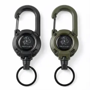 Retractable Carabiner Keychain Anti-Loss 64cm Steel Wire Cable for Backpack Hiking Commute Heavy Duty Clip-On Security Tool for Outdoor Travel