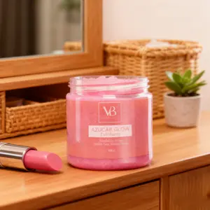 Vibrant Beauty AZUCAR GLOW Exfoliant - Facial Sugar Scrub with Chamomile & Cucumber for Smoother Skin, Glycolic Acid & Jojoba Oil for Cleansing & Repair