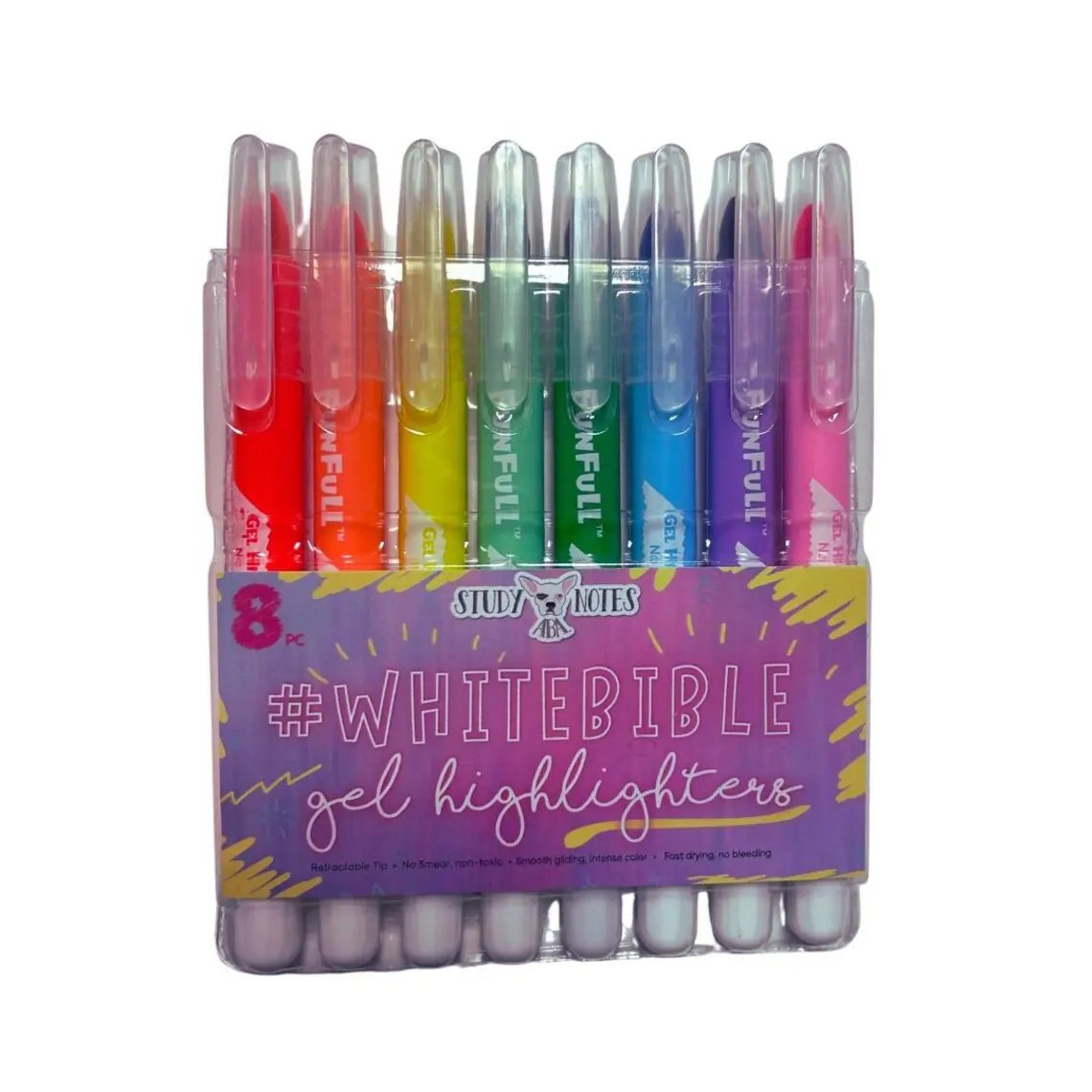 White Bible Gel Highlighters | No Bleed or Smear | Study Highlighters | Cooper Textbook Highlighter | Fast Dry Highlighters Set | BCBA Exam