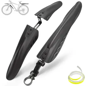 Bike Fender Set with 26ft DIY Reflective Tape, Adjustable Bicycle Fenders for 22"/24"/26"/27.5", 3 Parts-Universal Full Cover Thicken Widen, Front/Rear Mud Guards Fit for MTB Mountain Road Bike
