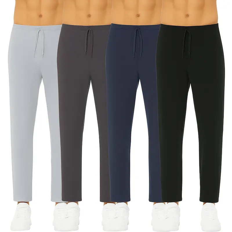 4 Pack: Men's Classic Blend Butter Soft Stretch Lounge Pants Pajama Sleepwear Gym