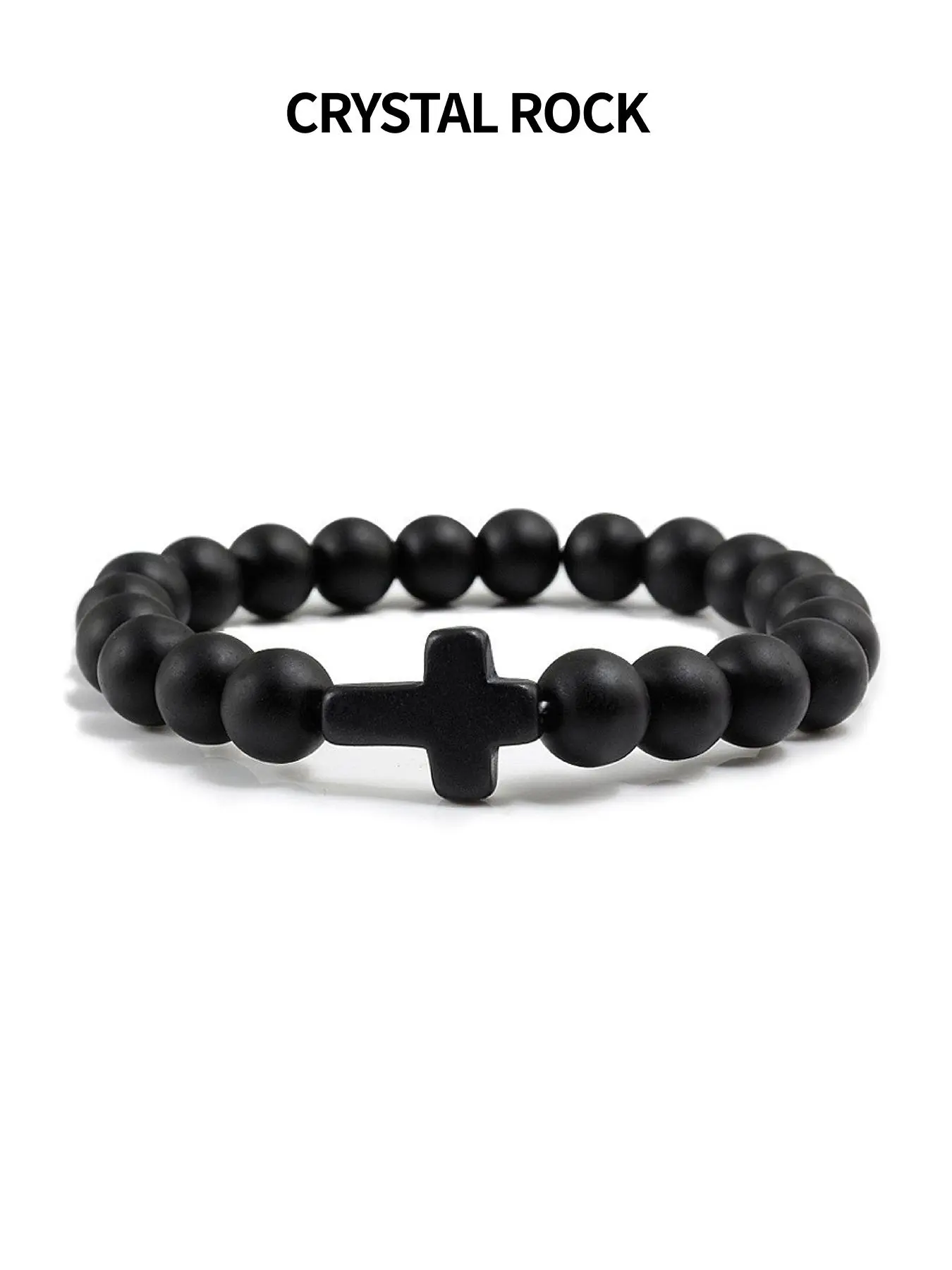 Unisex Cross Charm Beaded Bracelet, Cross Beads Bracelet, Fashionable Adjustable Bracelet for Men & Women, Trendy All-match & Exquisite Jewelry for Birthday Gift, Crystal Bracelets, Pretty Bracelet