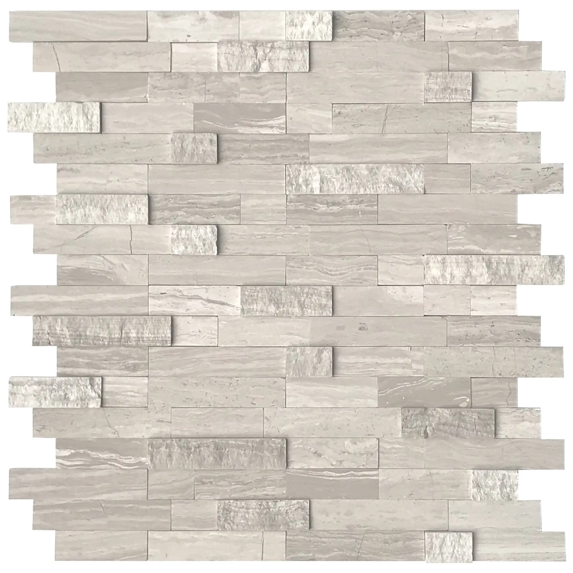 INNO STICKERS 5-Sheet Peel and Stick Mosaic Natural 3D Stone Self Adhesive Tiles, 12" x 11" Stick on Backsplash for Kitchen Bathroom Fireplace Vanity, Mixed Tan