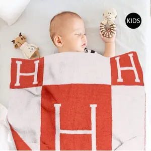 Kids Soft H Patterned Throw Blanket