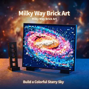 2985pcs Galaxy Pixel Art Blocks Set, DIY Mosaic Puzzle Kit with Frame, Stress Relief Assembly Toy, Wall Desk Decor, Adult Teen Gift