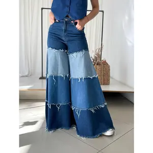 Women'S Vintage Non-Stretch Jeans - Wide-Leg Jeans with Classic Five-Pocket Design, Non-Stretchy Leg for Everyday & Formal Outfits - Retro 90s/2000s Fashion Pants, All-Season Denim Jeans for Women, Ladies Jeans, Versatile Clothing, Distressed Details,