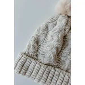 Acrylic Knit Stocking Hat, Fitted with a Pompom