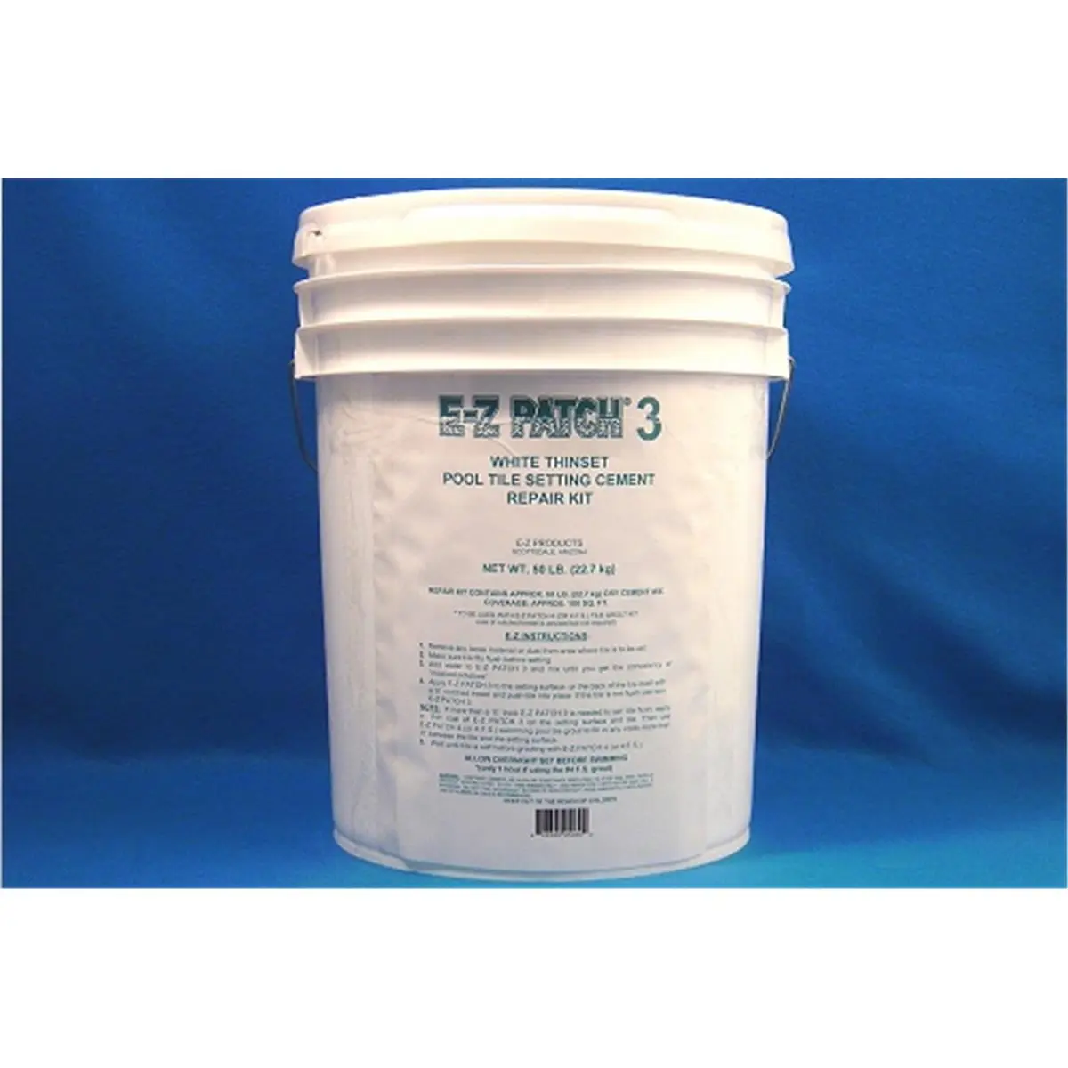 212 MAIN 50lb Cement-Based Tile Adhesive Repair Kit, White Thinset Setting Cement for Pool Tile & Floor Repair (50 Total Units), Pail, Flush Setting
