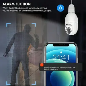 FHD 2MP Wireless Light-Bulb Security Camera, Work With 2, 4ghz WiFi, Motion Auto Tracking, 2 Way Audio, Spotlight Night Vision, E27 Screw-in CCTV Camera, WiFi Security Cameras