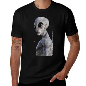 Alien Area 51 UFO Mens T Shirts Cotton Short Sleeve T-Shirt Crew Neck Tees Casual Shirt
