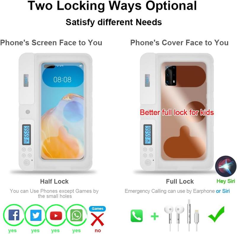 iDiskk Phone Timed Lock Box with Timer for Android/Google, Parental Control & Security for Kids/Students and Adults
