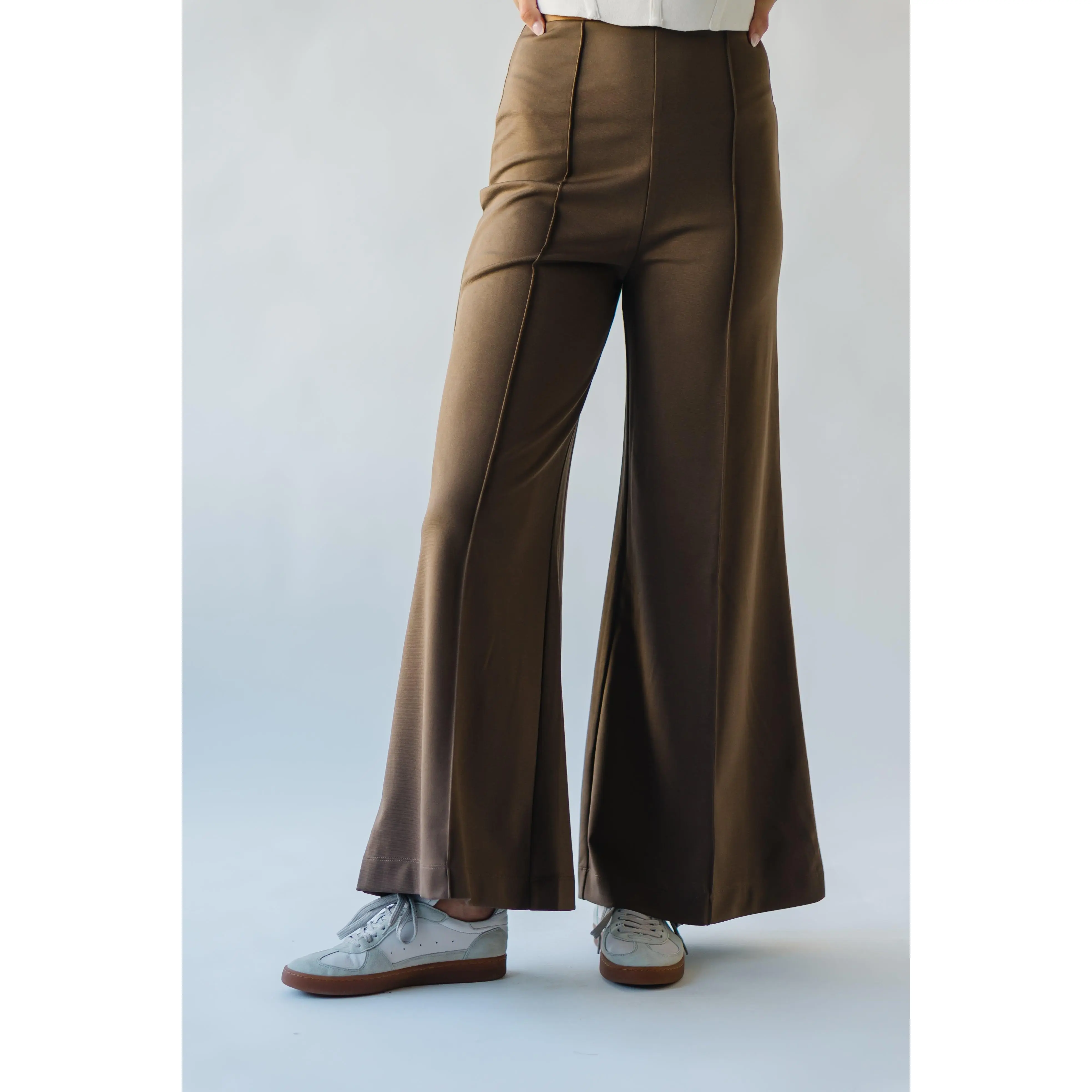 The Cardinale Wide Leg Flare Trouser in Brown