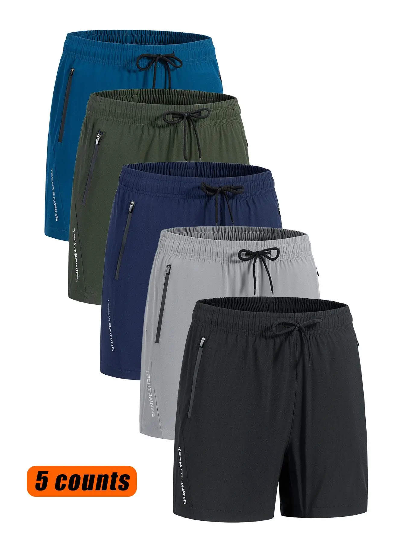 Men's Letter Print Drawstring Waist Shorts, Quick Drying Breathable Track Shorts for Outdoor Wear, Casual Men's Bottoms for All Seasons, Athletic Shor