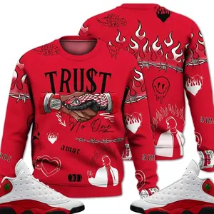 Retro 13 Chicago Sweatshirt, Chicago 13s Outfits, Trust No One Streetwear Unisex Sneaker Matching Shirts