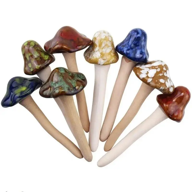 Ceramic Mushroom Garden Miniatures, Vivid Fairy Toadstool Ornaments for Home Garden Flower Pots, Aquarium Outdoor Decor