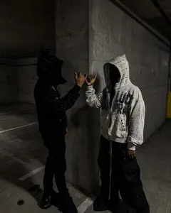 New Autumn Cross-Border American Street Fashion Character Letter Printing Loose Pullover Round Neck Long-Sleeved T-Shirt