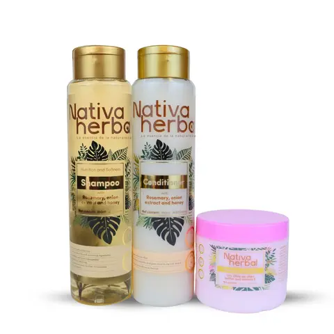 Nativa Herbal Hair growth and reconstruction kit Haircare Shampoo Conditioner Repair + Hair mask Soothing Cleansing Hair Care Set