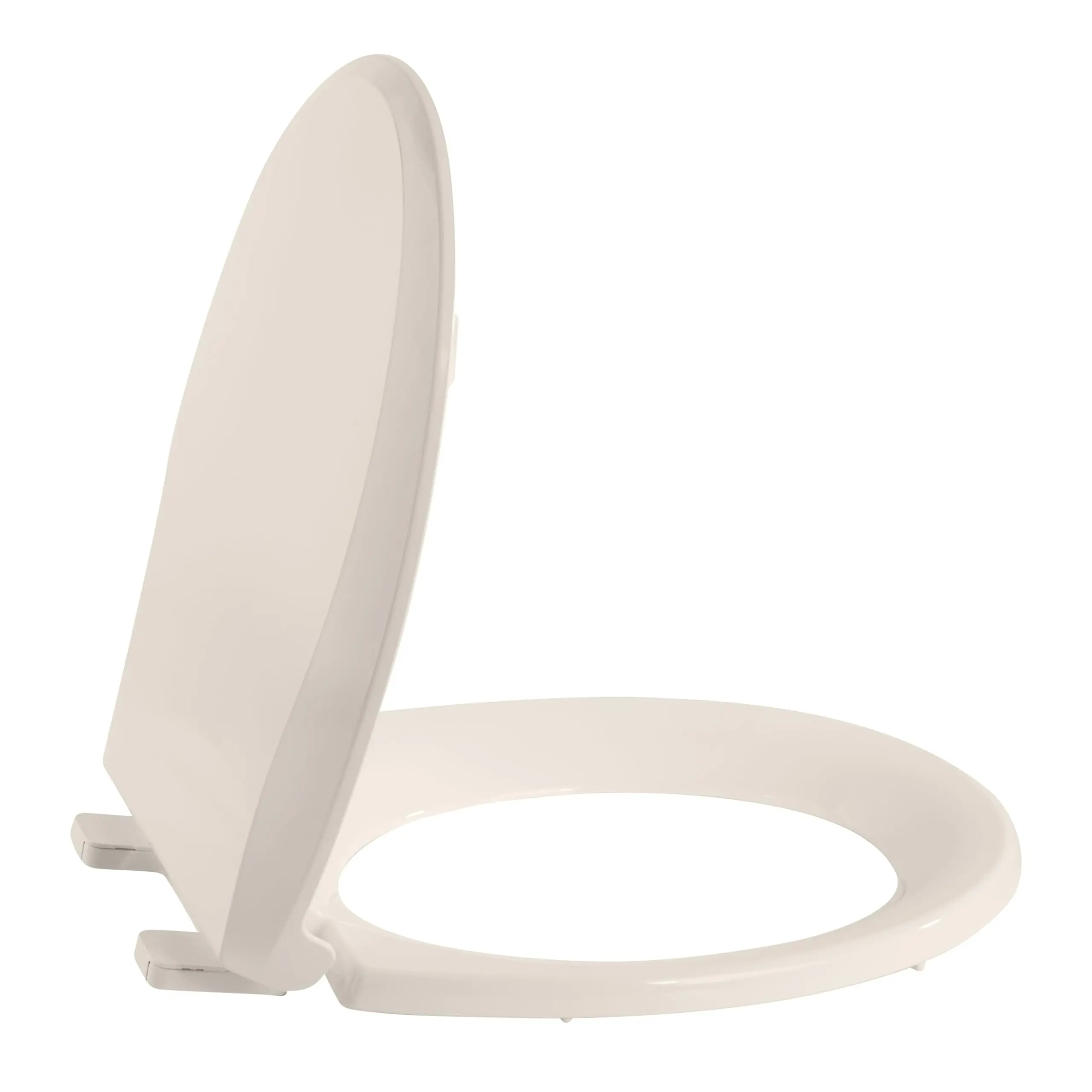 17" Round Quiet Close Toilet Seat, Almond Color Polypropylene with Never-Loosen Durable Design, Easy Installation and Maintenance