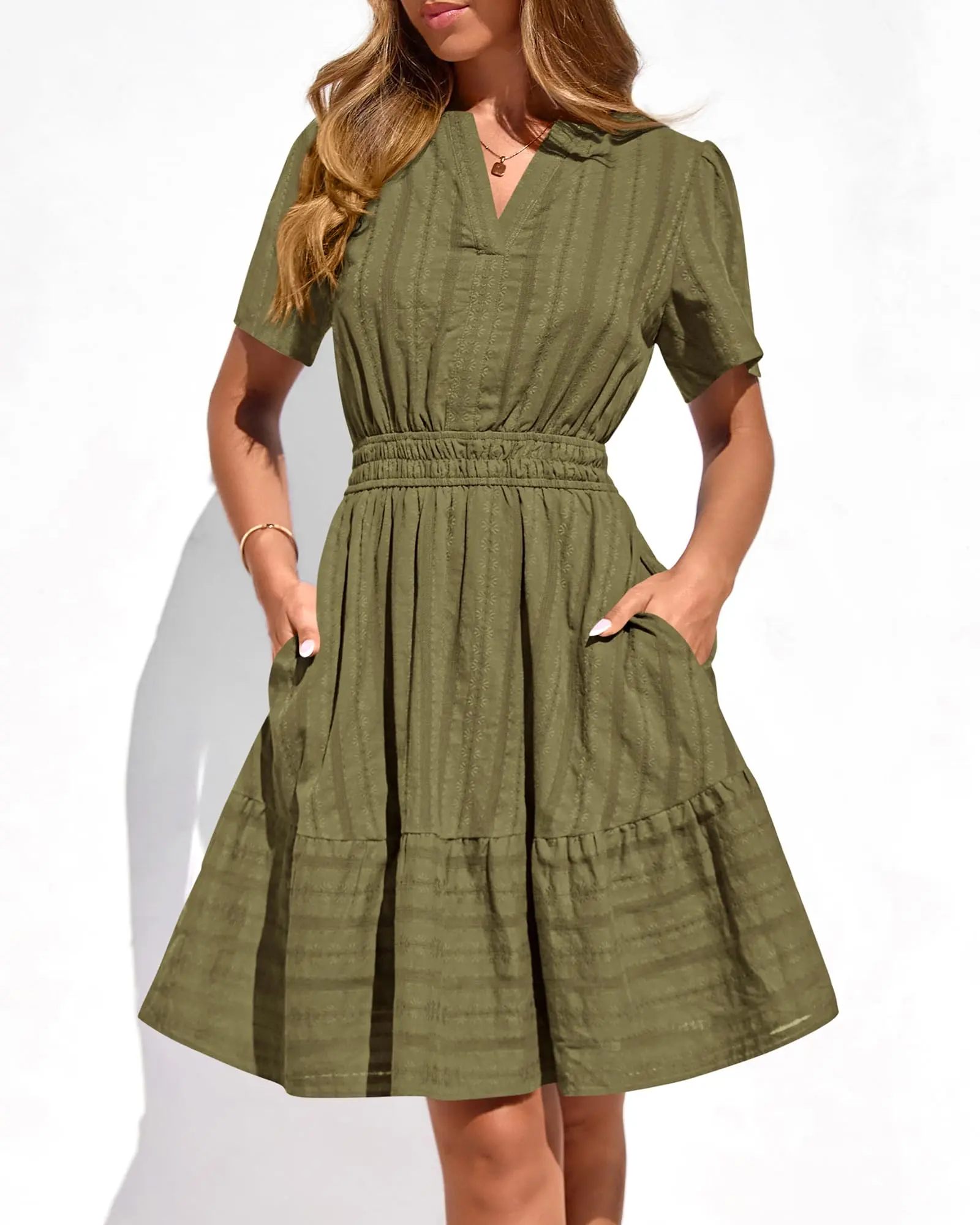 BTFBM Womens Spring 2026 Casual Mini Dresses Lightweight Short Sleeve V Neck Elastic Waist Cute Boho Beach Dress Pockets - TikTok Shop BTFBM Womens Spring 2026 Casual Mini Dresses Lightweight Short Sleeve V Neck Elastic Waist Cute Boho Beach Dress Pockets - TikTok Shop
