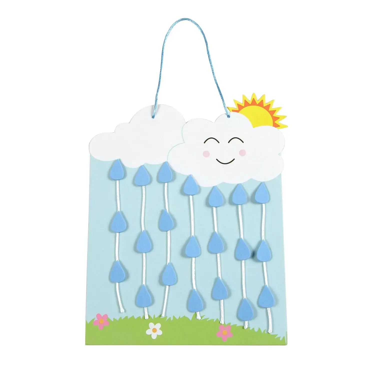 Rain Clouds with Yarn Sign Craft Kit - Makes 12