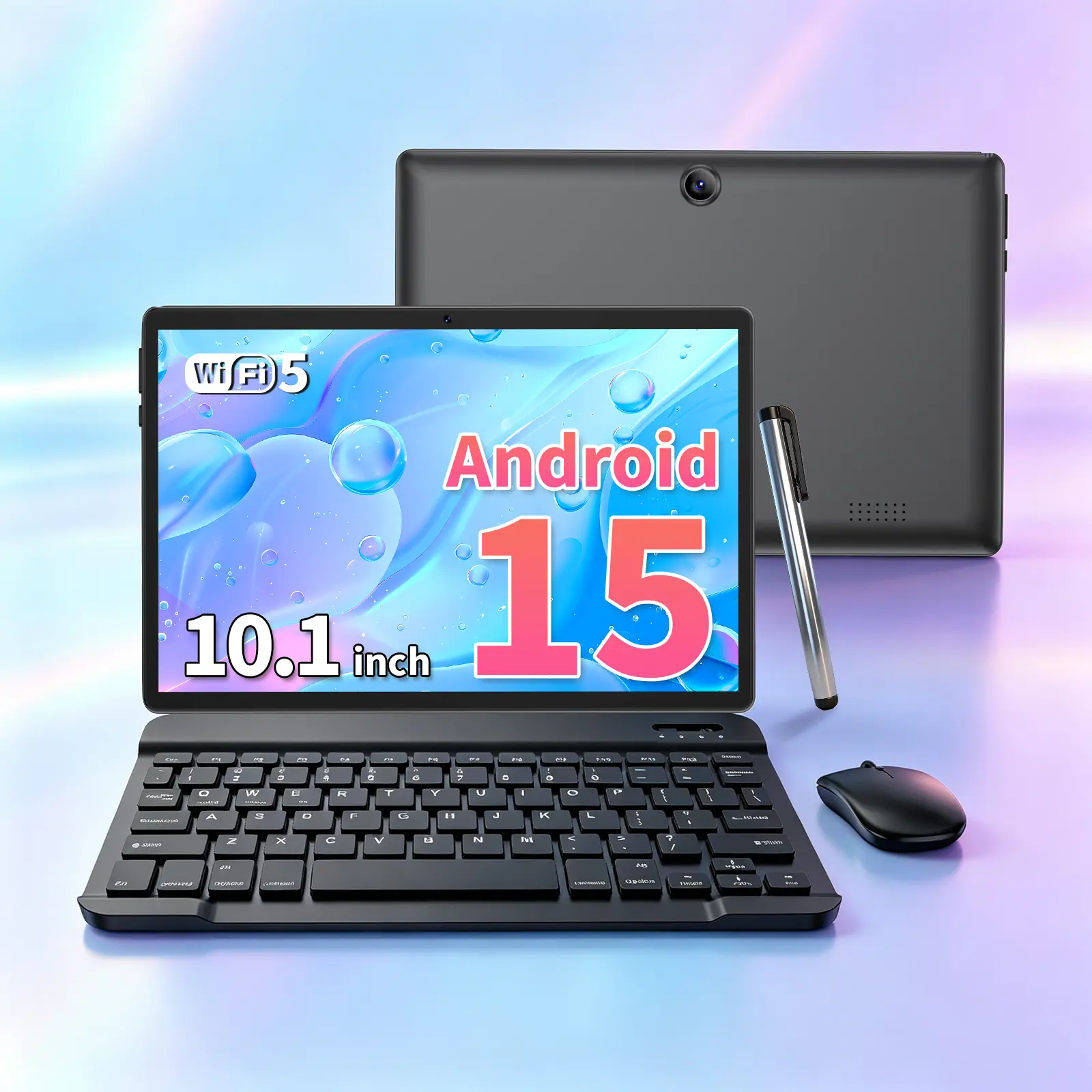 [DealsForYouDays&FathersDayGift] Relndoo, 10.1 Inch Android 15, Wireless Set with Keyboard, Mouse, Stylus, Case, 5G WiFi, Bluetooth, Foldable, Accessories, Tablet