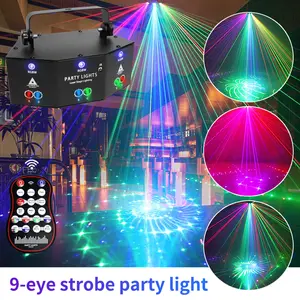 Portable Party Lights Laser Light Remote Control Holiday Projector Lights Voice Control Strobe Auto Disco Ball DJ KTV Bar Stage Atmosphere Lighting for Christmas Halloween Various festive atmosphere lights Night light lamp Home Use Outdoor Use In Car Use