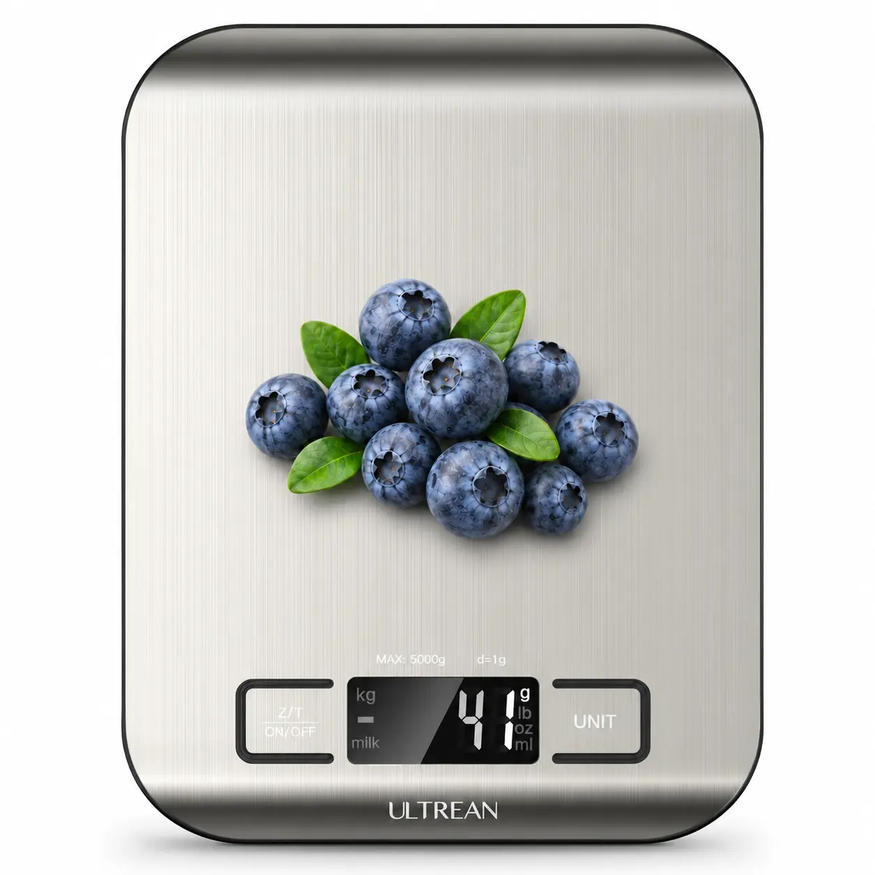 Ultrean Digital Kitchen Weight Scale - 11lb Capacity Food Scale with 6-Unit Conversion, Tare Function, Auto-Off, Backlit, 1g Precision, 4 High-Precision Sensors, Alkaline Batteries Included, for Baking, Meal Prep, Medium (7.4*5.5 in), Kitchen Accessories